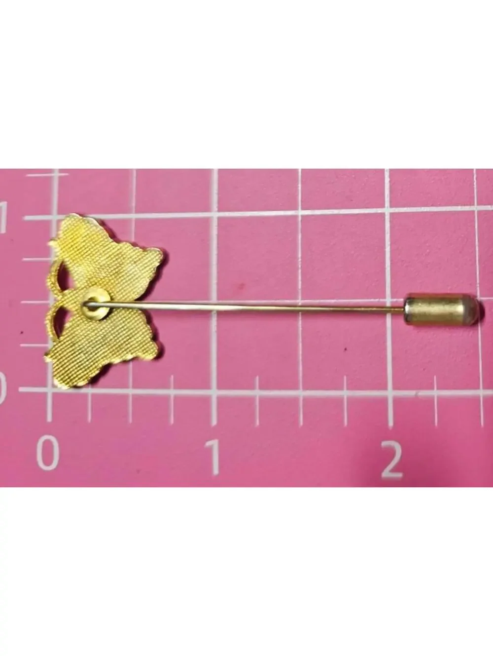 Vintage Butterfly Stick Pin Lapel Gold Tone